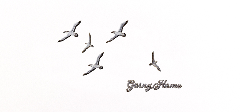 AP-102-WT-SL Going Home Birds White-Silver